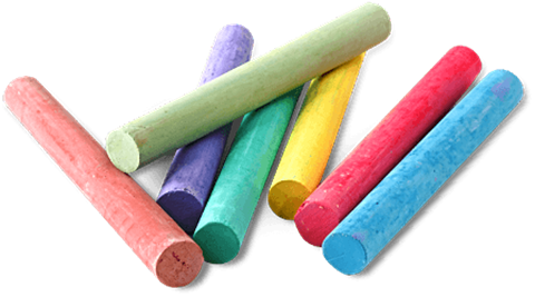 Brightly colored chalk sticks